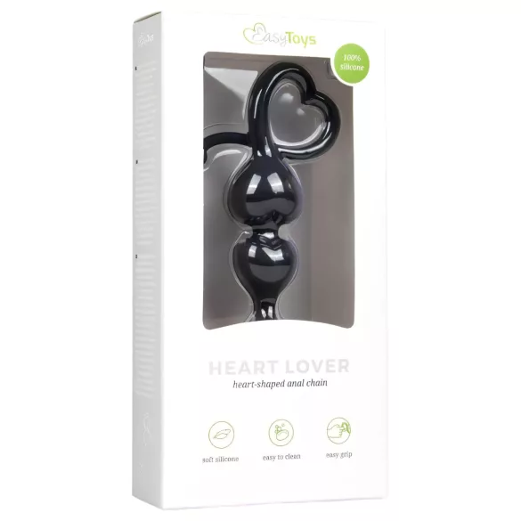 EasyToys - πρωκτικό ομοίωμα με χάντρες - μαύρο
