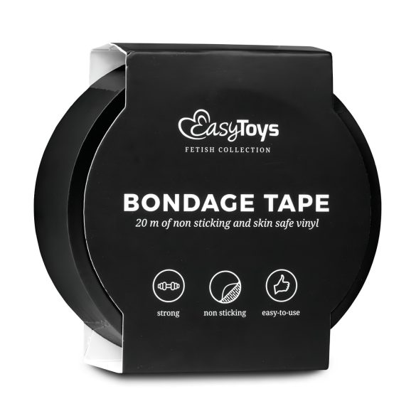 Easytoys - αυτοκόλλητη ταινία bondage - μαύρη - 20 μέτρα