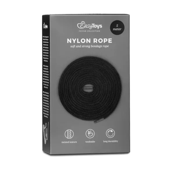 Easytoys Rope - σχοινί bondage (5 μ., μαύρο)
