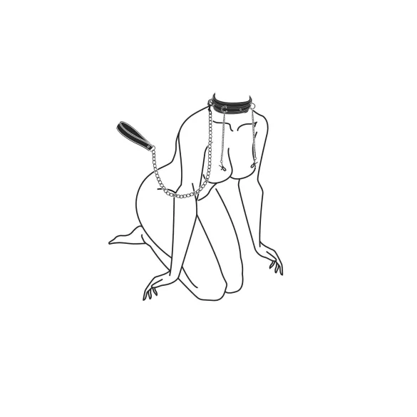 Easytoys - σετ με μανταλάκια θηλών, κολάρο και λουρί - 4 τεμάχια