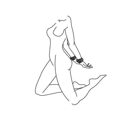 Easytoys - χειροπέδες bondage - δερματίνη - μαύρο