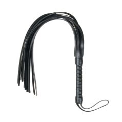   Easytoys Flogger - απαλό μαύρο δερμάτινο μαστίγιο