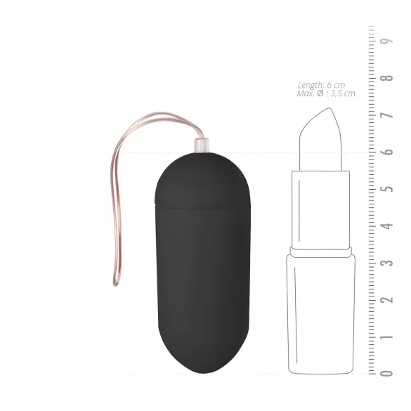 Easytoys - δονητικό αυγό με τηλεχειριστήριο - μαύρο