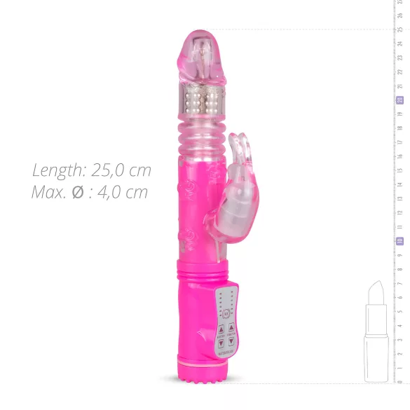 EasyToys Bunny - δονητής με κίνηση ώθησης (ροζ)