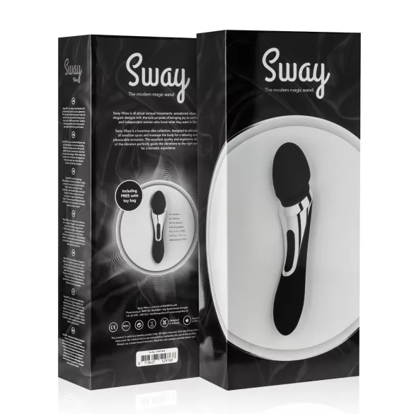 Sway No.1 - ραβδί μασάζ και δονητής 2 σε 1 - επαναφορτιζόμενο, μαύρο
