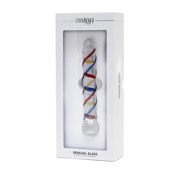 Rimba Rachella - διπλό γυάλινο δονητήριo - διαφανές/πολύχρωμο