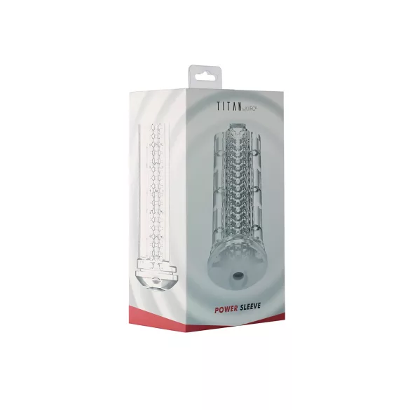 Kiiroo Titan Power - ανδρικό αυνανιστήρι με εσωτερική θήκη - διάφανο