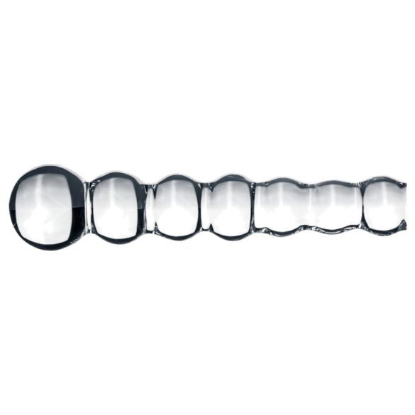 Gildo Glass No. 20 - γυάλινο δονητής με ανάγλυφες χάντρες - διάφανο