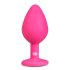 Easytoys Diamond - λευκό κόσμημα πρωκτικό βύσμα (μεσαίο) - ροζ