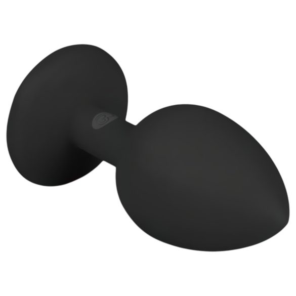 Easytoys Diamond - πρωκτική σφήνα με λευκή πέτρα - μικρή - μαύρο