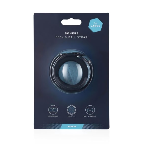 Boners - δαχτυλίδι πέους & όρχεων - σιλικόνη - γκρι