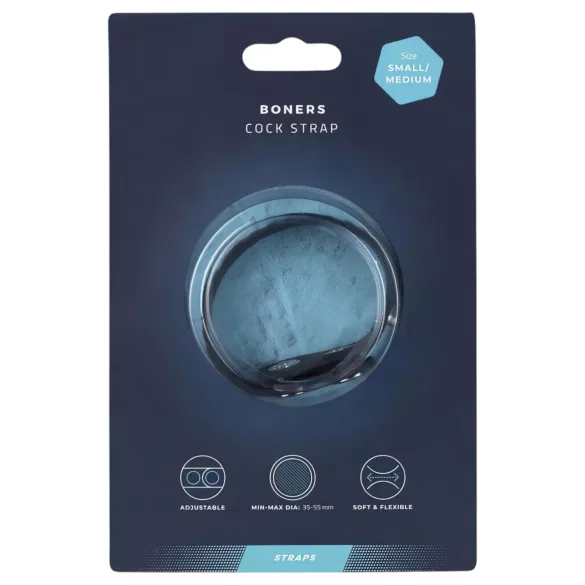Boners - δαχτυλίδι πέους ρυθμιζόμενο S/M - σιλικόνη γκρι