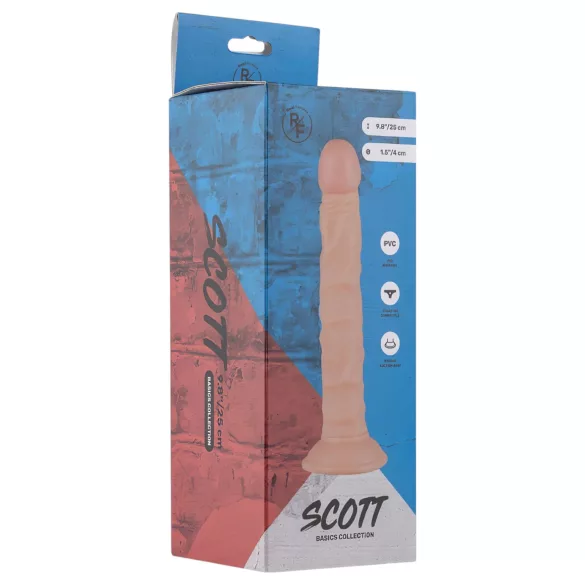 Real Fantasy Scott - ρεαλιστικό ομοίωμα πέους - 25cm - φυσικό χρώμα