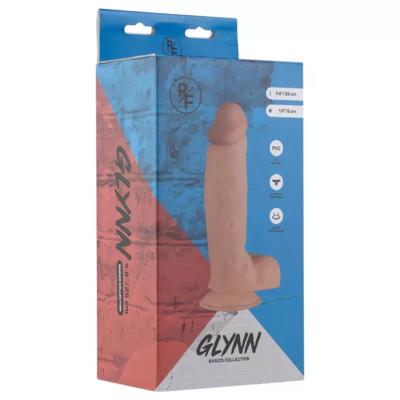 Real Fantasy Glynn - ρεαλιστικό δονητής με όρχεις - 25cm φυσικό χρώμα