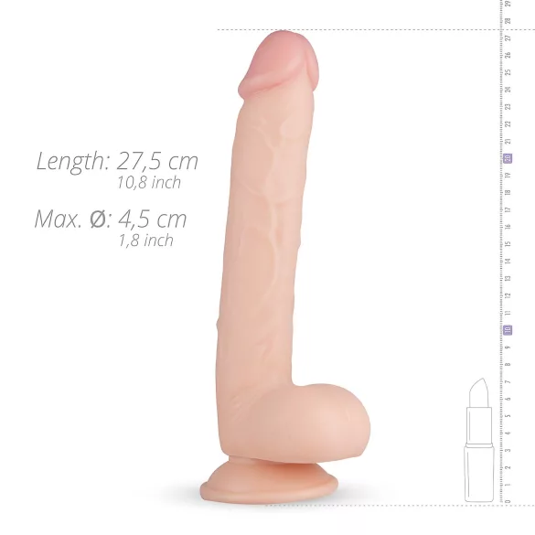 Real Fantasy Elvin - ρεαλιστικό δονητής με όρχεις - 28cm φυσικό χρώμα