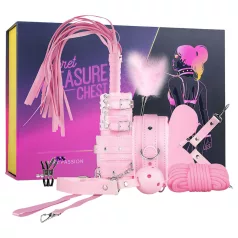   Secret Pleasure Chest - προχωρημένο σετ BDSM - 14 τεμαχίων (ροζ)