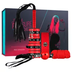  Secret Pleasure Chest - προχωρημένο σετ BDSM - 10 τεμαχίων (κόκκινο)