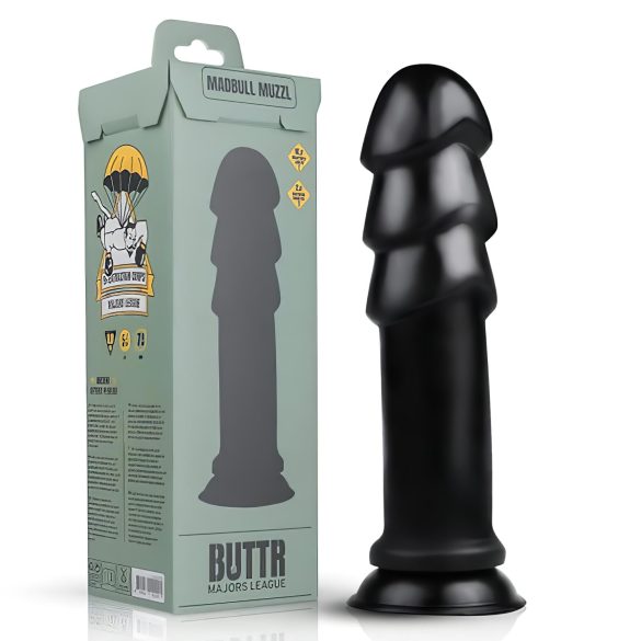BUTTR - δονητής με βεντούζα - μαύρο - ρεαλιστικός dildo