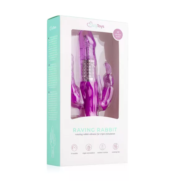 Easytoys Raving Rabbit - δονητής με 3 άκρα (ροζ)