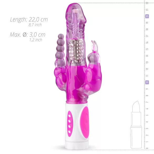 Easytoys Raving Rabbit - δονητής με 3 άκρα (ροζ)