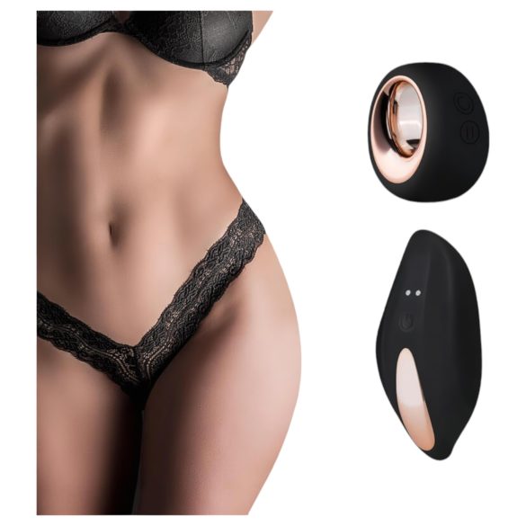 Pantyrebel - ασύρματο δονητικό δαντελωτό στρινγκ - μαύρο (S-L)