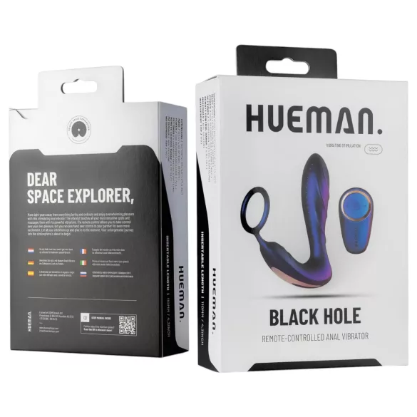 Hueman Black Hole - ραδιοσυχνοτητας πρωκτικό δονητή με δαχτυλίδι πέους (μωβ)