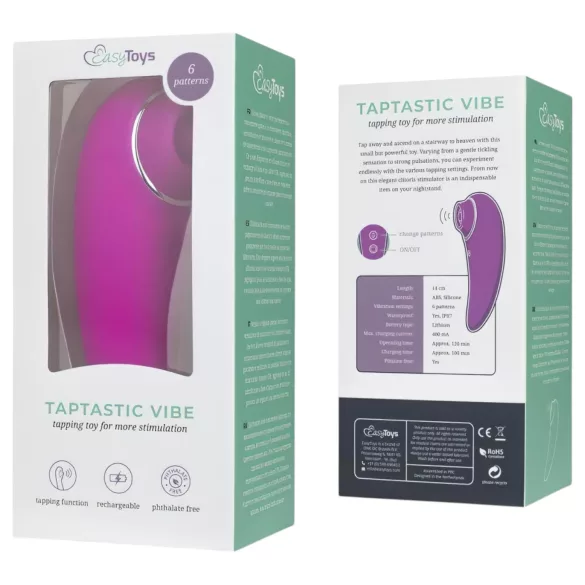 EasyToys Taptastic Vibe - επαναφορτιζόμενος, αδιάβροχος δονητής κλειτορίδας (ροζ)