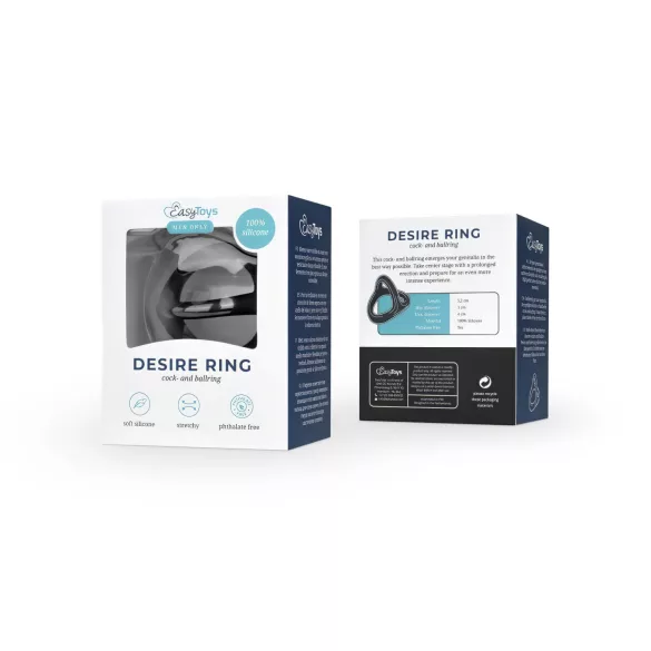 Easytoys - δαχτυλίδι πέους και όρχεων - ελαστικό - μαύρο