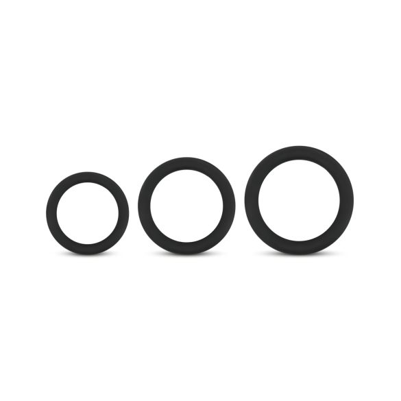 Easytoys - σετ δαχτυλίδια πέους - 3 τεμάχια - μαύρο