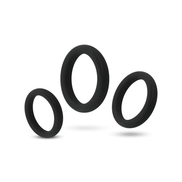 Easytoys - σετ δαχτυλίδια πέους - 3 τεμάχια - μαύρο
