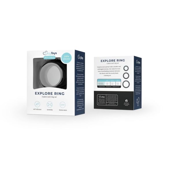 Easytoys - σετ δαχτυλίδια πέους - 3 τεμάχια - μαύρο