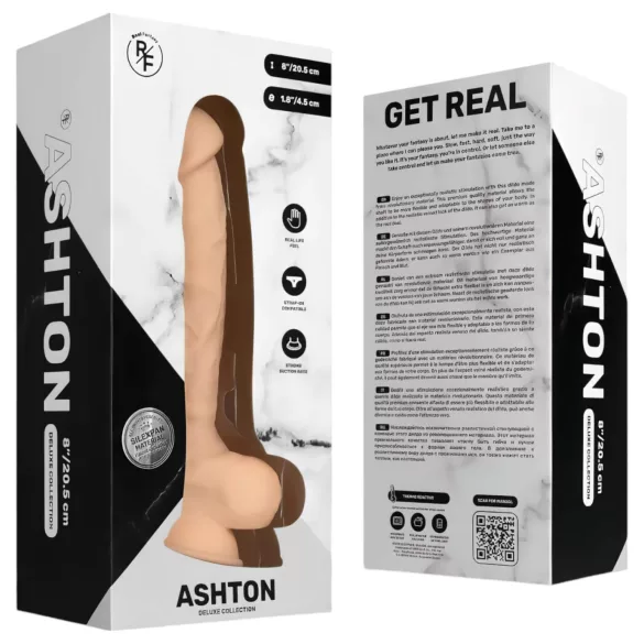 Real Fantasy Ashton - ρεαλιστικό ομοίωμα πέους με όρχεις - 20,5cm - φυσικό