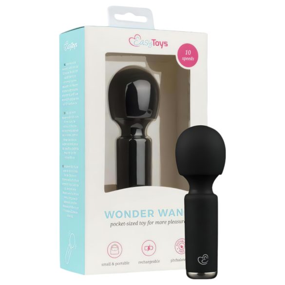 Easytoys Wonder Wand - δονητής μασάζ mini επαναφορτιζόμενος - μαύρο