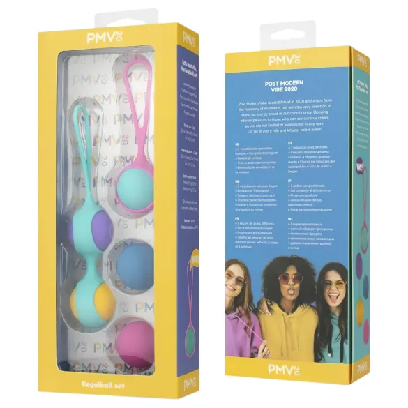 PMV20 Vita - σετ ρυθμιζόμενες μπάλες kegel - πολύχρωμο για γυναίκα
