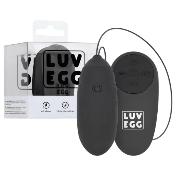 LUV EGG - δονητικό αυγό με τηλεχειριστήριο - επαναφορτιζόμενο, μαύρο