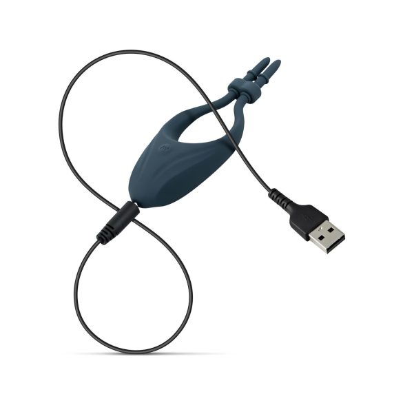 Boners - δονητικό ρυθμιζόμενο δαχτυλίδι πέους - μπλε