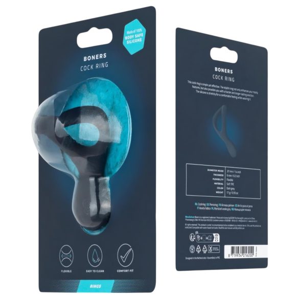 Boners - δαχτυλίδι πέους σιλικόνης - γκρι