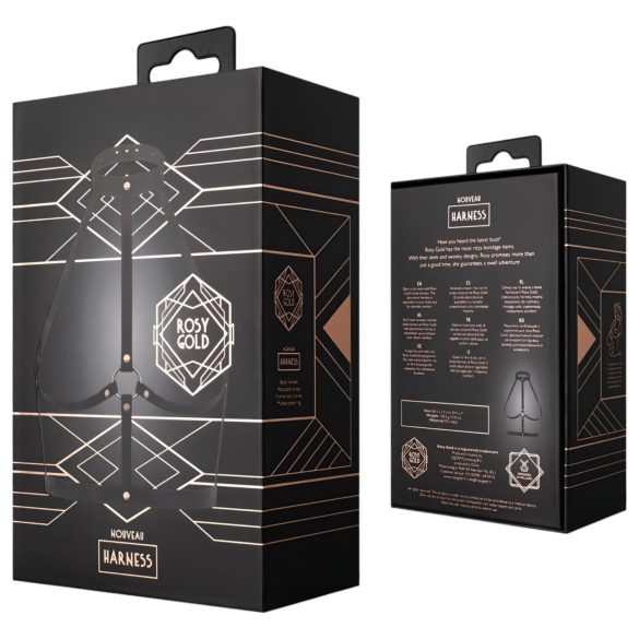 Rosy Gold - σέξι κορμάκι - διχτυωτό - μαύρο/ροζ χρυσό