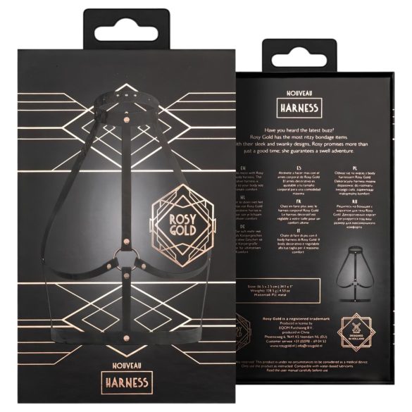 Rosy Gold - σέξι κορμάκι - διχτυωτό - μαύρο/ροζ χρυσό