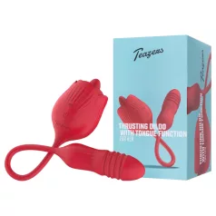   Teazers Rose - δονητής ώθησης με γλωσσίδιο για διέγερση της κλειτορίδας (κόκκινο)