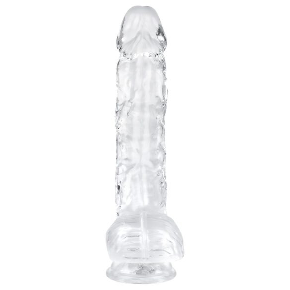 EasyToys - δονητής με όρχεις - 13,5cm - διάφανος