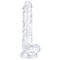   EasyToys - δονητής με όρχεις - 17cm - διάφανος