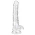 EasyToys - δονητής με όρχεις - 17cm - διάφανος