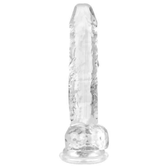 EasyToys - δονητής με όρχεις - 17cm - διάφανος