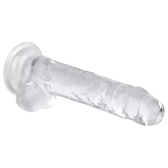 EasyToys - δονητής με όρχεις - 17cm - διάφανος