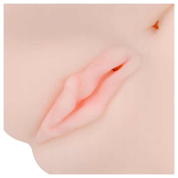 FWB - ρεαλιστικό αιδοίο και πρωκτός με δόνηση - φυσικό χρώμα