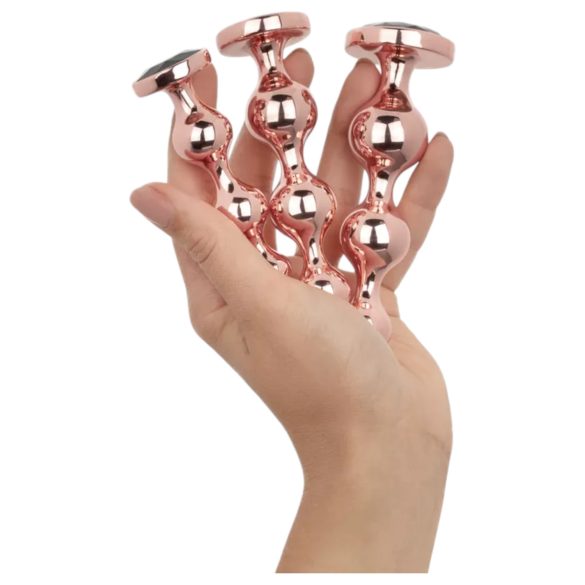 Rosy Gold - σετ πρωκτικών δονητών - ροζ χρυσό