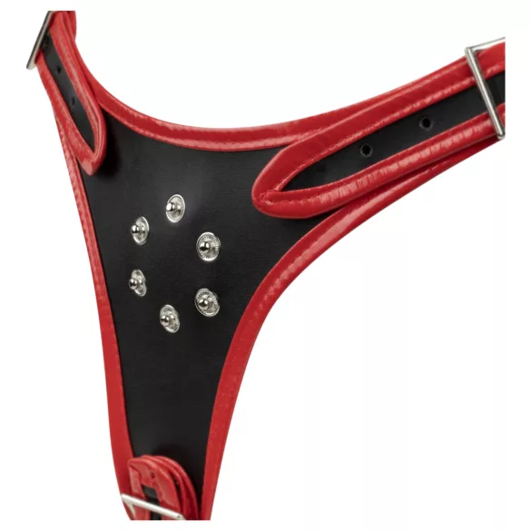 Easytoys - ζώνη με τριπλό δονητή strap-on - μαύρο