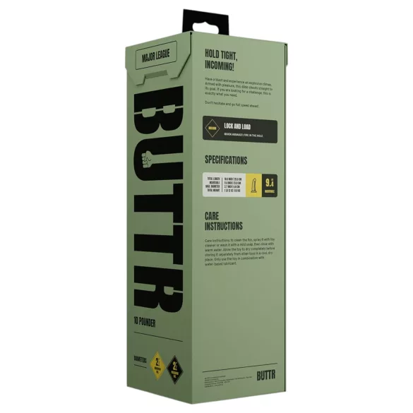 BUTTR Double Ribbed - γιγαντιαίο ραβδωτό πρωκτικό βύσμα (μαύρο) - 26 εκ.
