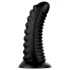 BUTTR Double Ribbed - γιγαντιαίο ραβδωτό πρωκτικό βύσμα (μαύρο) - 26 εκ.